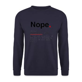 Definition "NOPE" - Unisex Pullover - Navy - Vorne - Alina (178cm) & Michal (187cm)