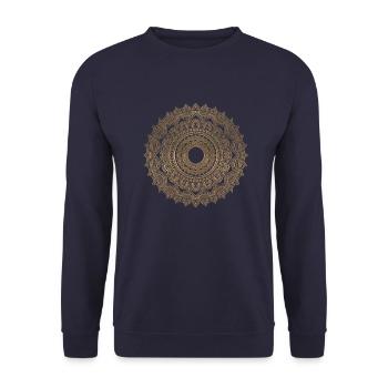 MANDALA 025 - Sweat-shirt Unisexe - marine - Devant - Alina (178cm) & Michal (187cm)