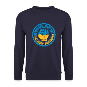 se battre comme citation des ukrainiens - Sweat-shirt Unisexe - marine - Devant - Alina (178cm) & Michal (187cm)