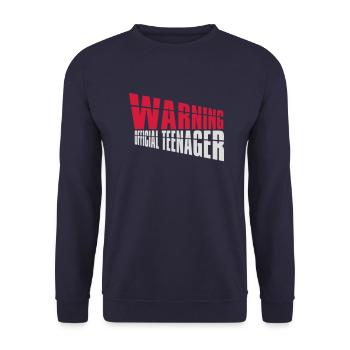 avertissement citation officielle d’adolescent - Sweat-shirt Unisexe - marine - Devant - Alina (178cm) & Michal (187cm)