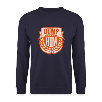 Dump Him Quote Logo - Sweat-shirt Unisexe - marine - Devant - Alina (178cm) & Michal (187cm)