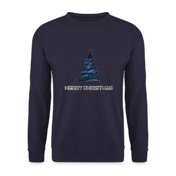 Merry Christmas , Feliz Navidad ,Frohe Weihnachten - Unisex Pullover - Navy - Vorne - Alina (178cm) & Michal (187cm)