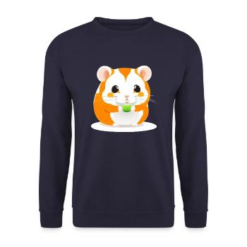 Cute Cartoon Hamster Love Pet 17 - Unisex Sweatshirt - navy - Front - Alina (178cm) & Michal (187cm)
