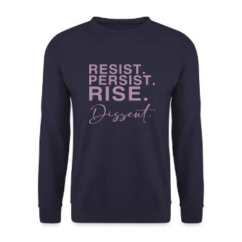 Resist. Persist. Rise. Dissent. - Unisex Pullover - Navy - Vorne - Alina (178cm) & Michal (187cm)
