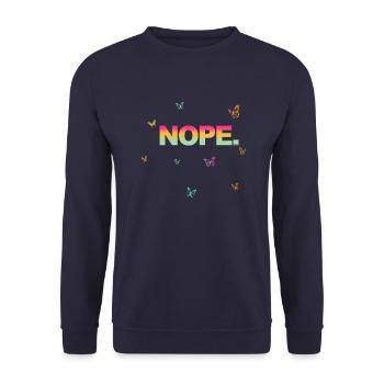 NOPE - sei kein ja-Sager! - Unisex Pullover - Navy - Vorne - Alina (178cm) & Michal (187cm)