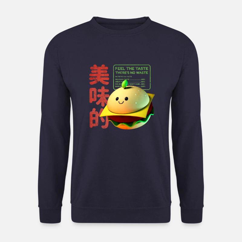 3D hamburger character - Unisex Sweatshirt - navy