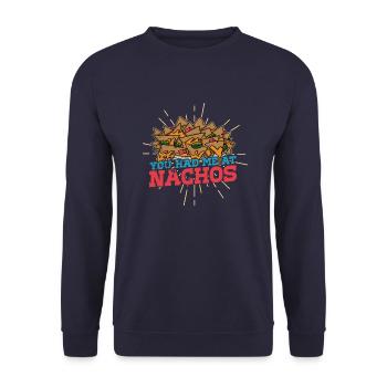 Jalapenos Nachos Cheese Mexico Mexican cuisine - Unisex Pullover - Navy - Vorne - Alina (178cm) & Michal (187cm)