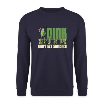 Pickelball Pickle Schläger Gurke Geschenk - Unisex Pullover - Navy - Vorne - Alina (178cm) & Michal (187cm)