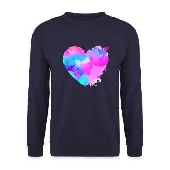 Fiançailles Saint-Valentin Mariage Amour Fête des mères - Sweat-shirt Unisexe - marine - Devant - Alina (178cm) & Michal (187cm)