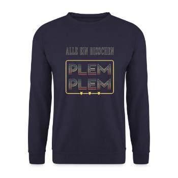 Alle ein bisschen plem plem - Unisex Pullover - Navy - Vorne - Alina (178cm) & Michal (187cm)