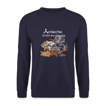 ardeche chauvet lions - Sweat-shirt Unisexe - marine - Devant - Alina (178cm) & Michal (187cm)