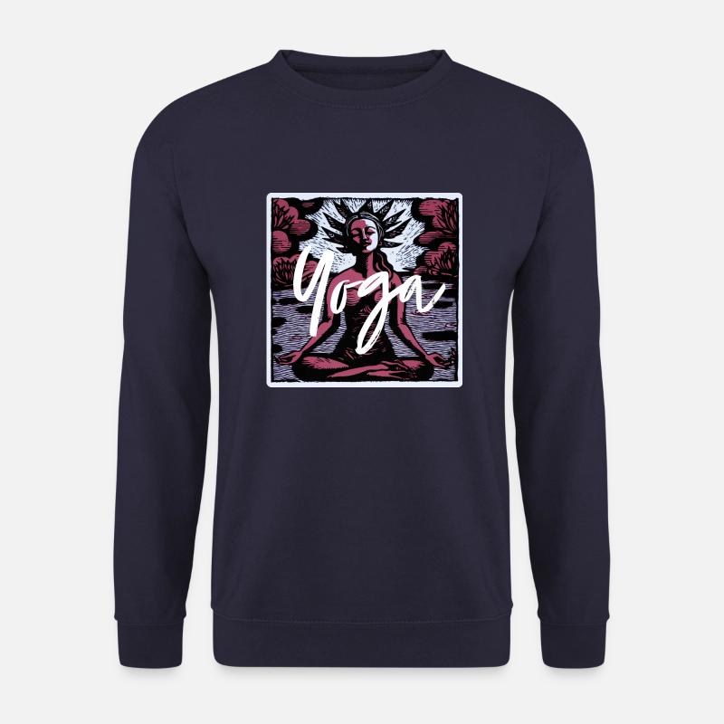 Yoga Padmasana Text - Unisex Pullover - Navy