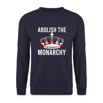 Anti Monarchy Not My Royal Lustige Demokratie - Unisex Pullover - Navy - Vorne - Alina (178cm) & Michal (187cm)