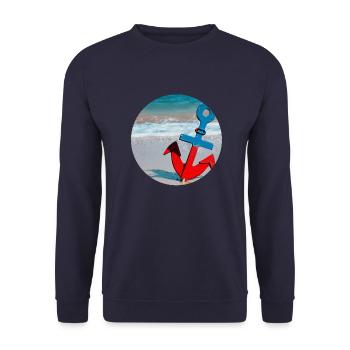 Anchor - Ocean - Unisex Sweatshirt - navy - Front - Alina (178cm) & Michal (187cm)