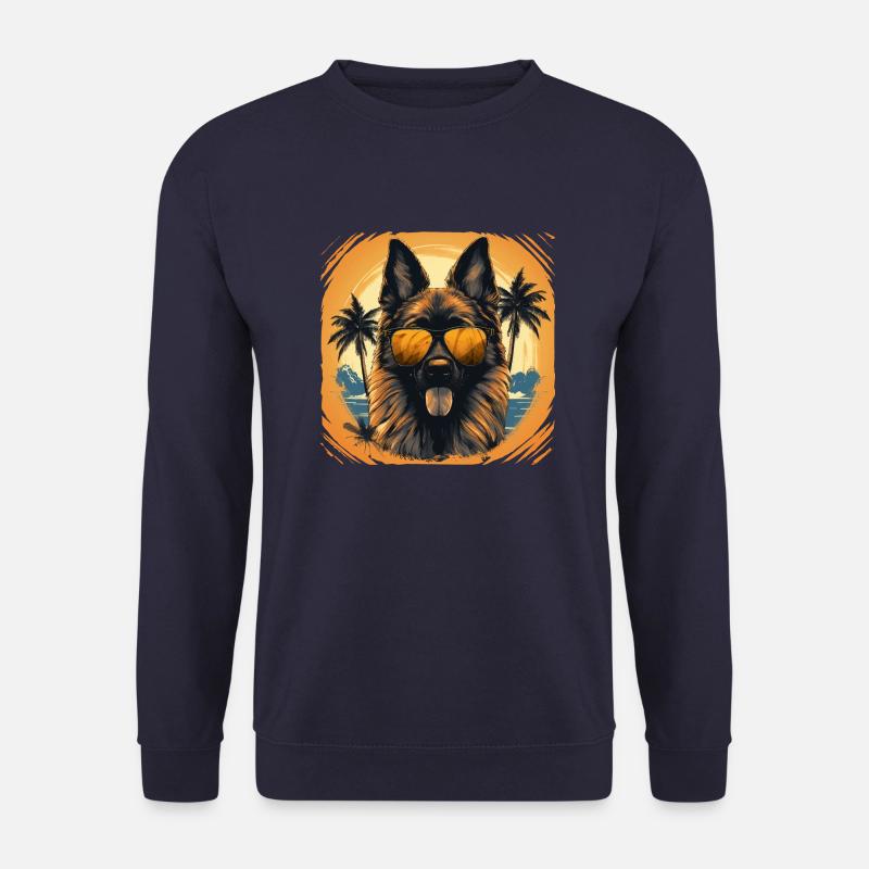 Deutscher Schäferhund mit Sonnenbrille - Unisex Pullover - Navy