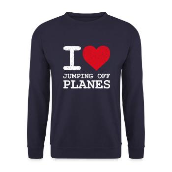 Skydiving Passion Design. Perfect Adrenaline Gift - Unisex Sweatshirt - navy - Front - Alina (178cm) & Michal (187cm)