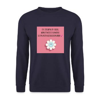 Pink crisis - Sweat-shirt Unisexe - marine - Devant - Alina (178cm) & Michal (187cm)