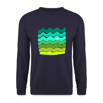Graphismes de bateaux et de mer - Sweat-shirt Unisexe - marine - Devant - Alina (178cm) & Michal (187cm)
