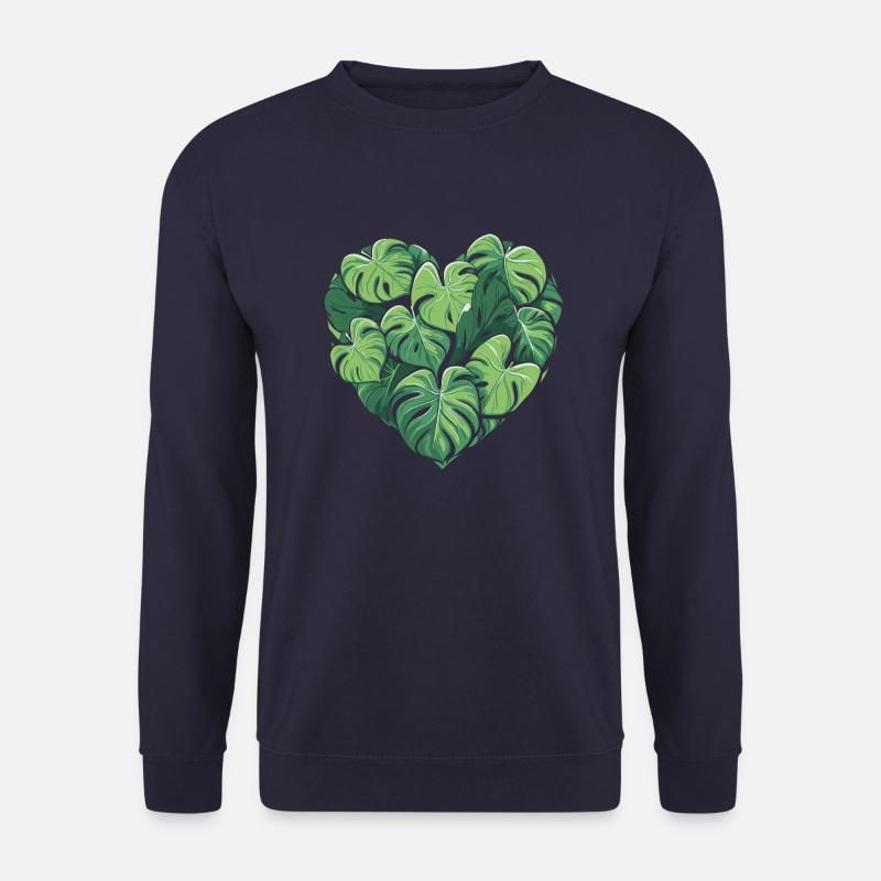 Monstera Herz Blatt Pflanzen Garten Variegata Leaf - Unisex Pullover - Navy
