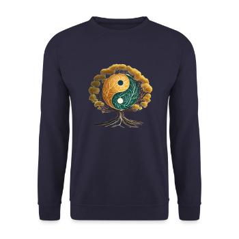 Arbre Yin et Yang - Sweat-shirt Unisexe - marine - Devant - Alina (178cm) & Michal (187cm)