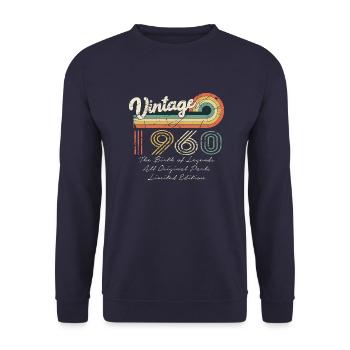 Awesome Since 1960 Anniversary 1960 Vintage 196 - Unisex Sweatshirt - navy - Front - Alina (178cm) & Michal (187cm)