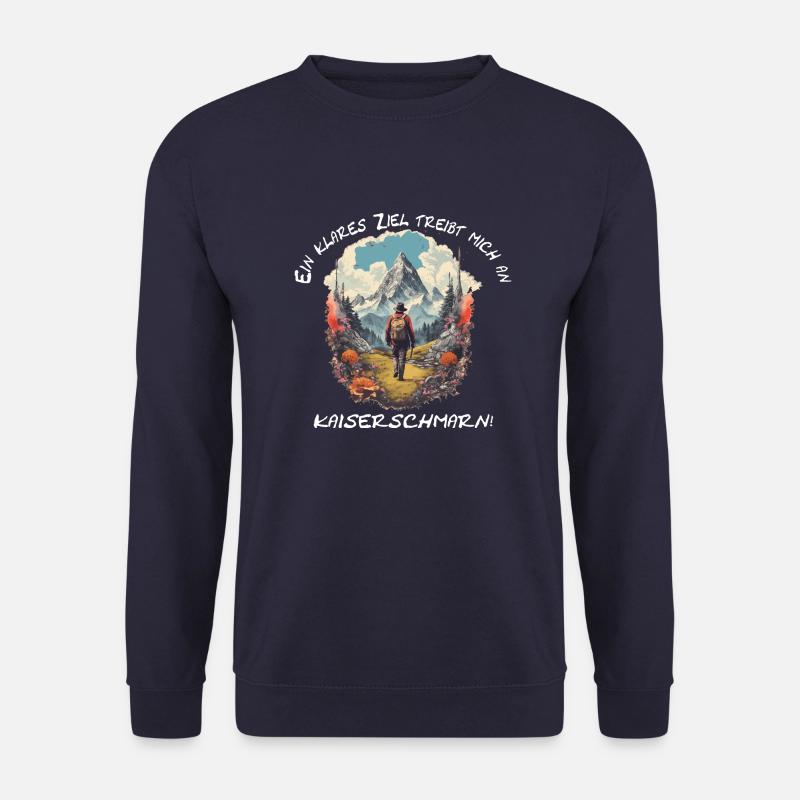 Wandern in den Bergen mit dem Ziel Kaiserschmarn - Unisex Pullover - Navy