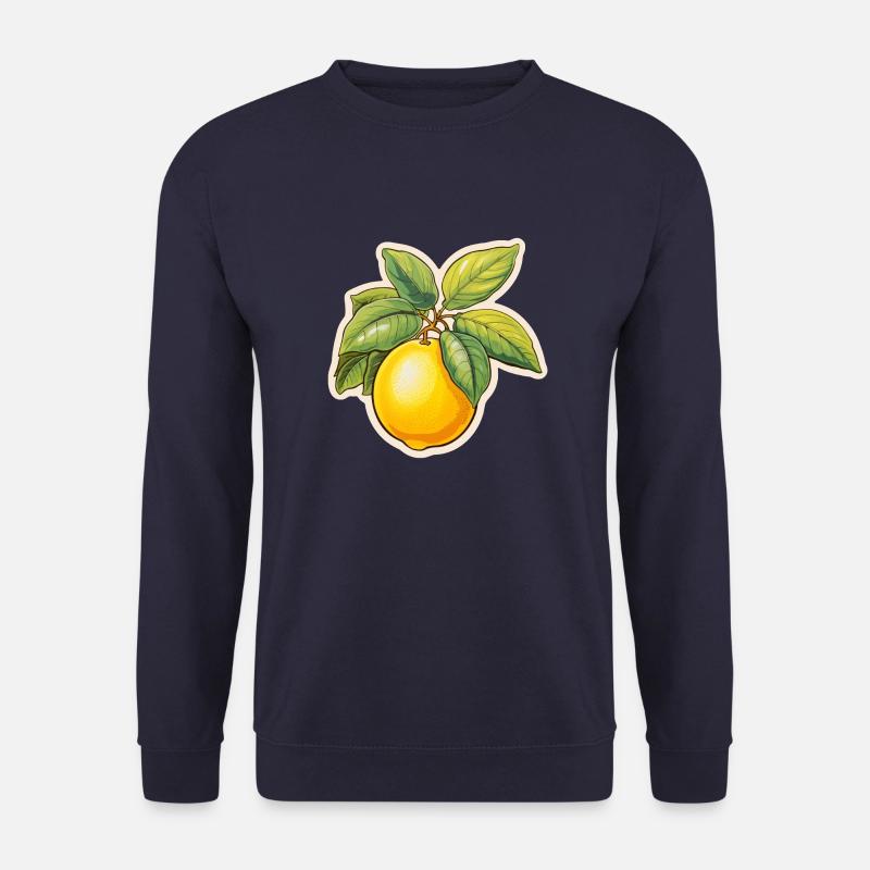 Zitrone mit Blatt - Unisex Pullover - Navy