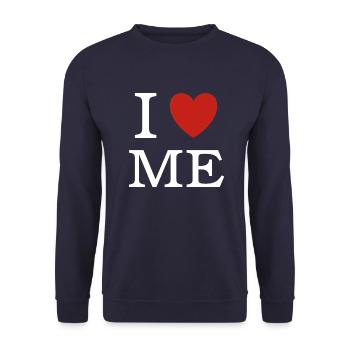 I ❤ ME - I love me - Sweat-shirt Unisexe - marine - Devant - Alina (178cm) & Michal (187cm)