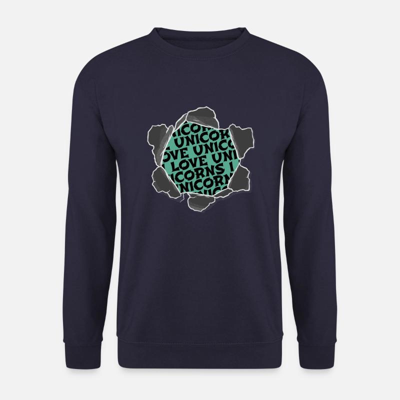 funny awesome unicorn illustrations statement - Unisex Pullover - Navy