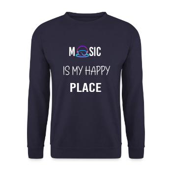Music is my happy place - Sweat-shirt Unisexe - marine - Devant - Alina (178cm) & Michal (187cm)