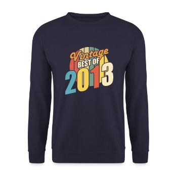 Vintage 2013 meilleur de 2013 - annif 11 ans - Sweat-shirt Unisexe - marine - Devant - Alina (178cm) & Michal (187cm)