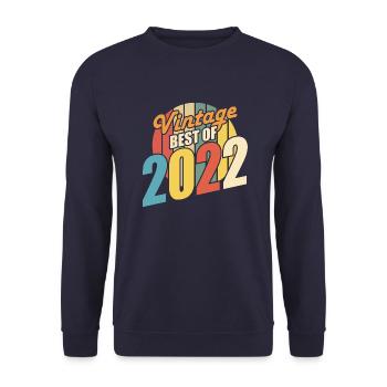 Vintage 2022 meilleur de 2022 - annif 2 ans - Sweat-shirt Unisexe - marine - Devant - Alina (178cm) & Michal (187cm)