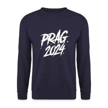 Prag 2024 Urlaub Team - Unisex Pullover - Navy - Vorne - Alina (178cm) & Michal (187cm)