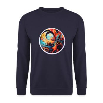 abstract art - Unisex Sweatshirt - navy - Front - Alina (178cm) & Michal (187cm)