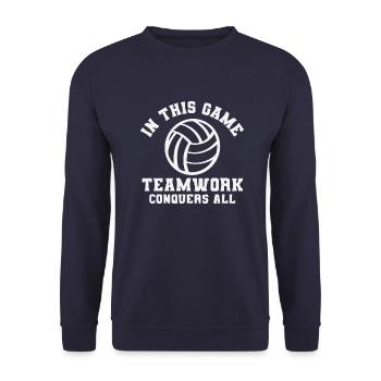 In This Game Teamwork volleyball - Unisex Pullover - Navy - Vorne - Alina (178cm) & Michal (187cm)