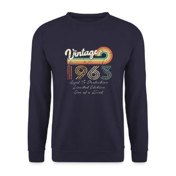 1963 Vintage Classic 1963 - Unisex Sweatshirt - navy - Front - Alina (178cm) & Michal (187cm)