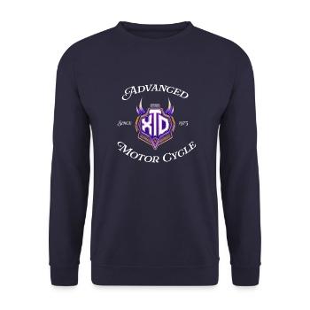 advanced motor cycle xtd - Unisex Pullover - Navy - Vorne - Alina (178cm) & Michal (187cm)