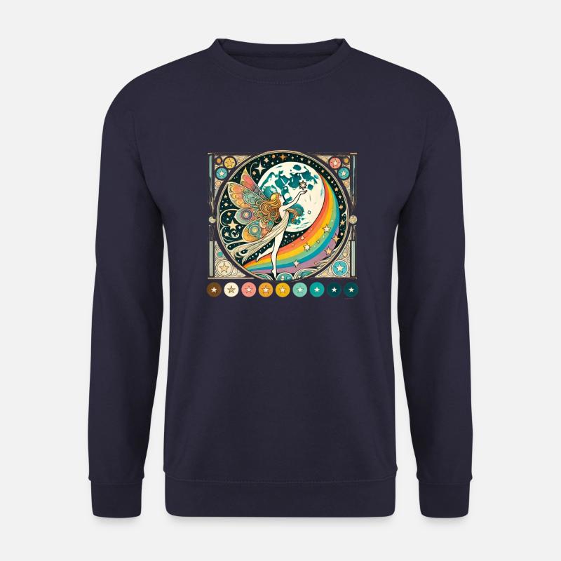 Retro Regenbogen Fee - Unisex Pullover - Navy