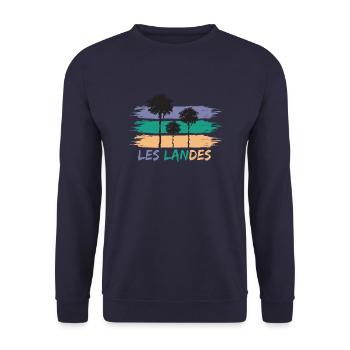 020c LES LANDES3 - Sweat-shirt Unisexe - marine - Devant - Alina (178cm) & Michal (187cm)