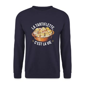 La tartiflette, c'est la vie - Sweat-shirt Unisexe - marine - Devant - Alina (178cm) & Michal (187cm)