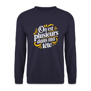On est plusieurs dans ma tête - Sweat-shirt Unisexe - marine - Devant - Alina (178cm) & Michal (187cm)