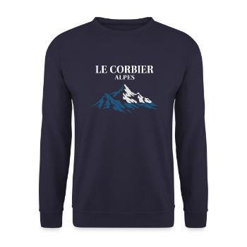 Le Corbier - Alpes - Sweat-shirt Unisexe - marine - Devant - Alina (178cm) & Michal (187cm)