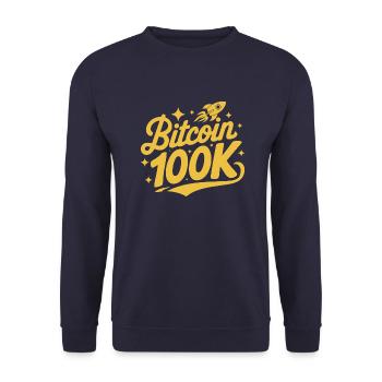 Bitcoin 100K - Sweat-shirt Unisexe - marine - Devant - Alina (178cm) & Michal (187cm)