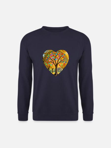 Baum mit Herzblättern - Unisex Pullover - Navy