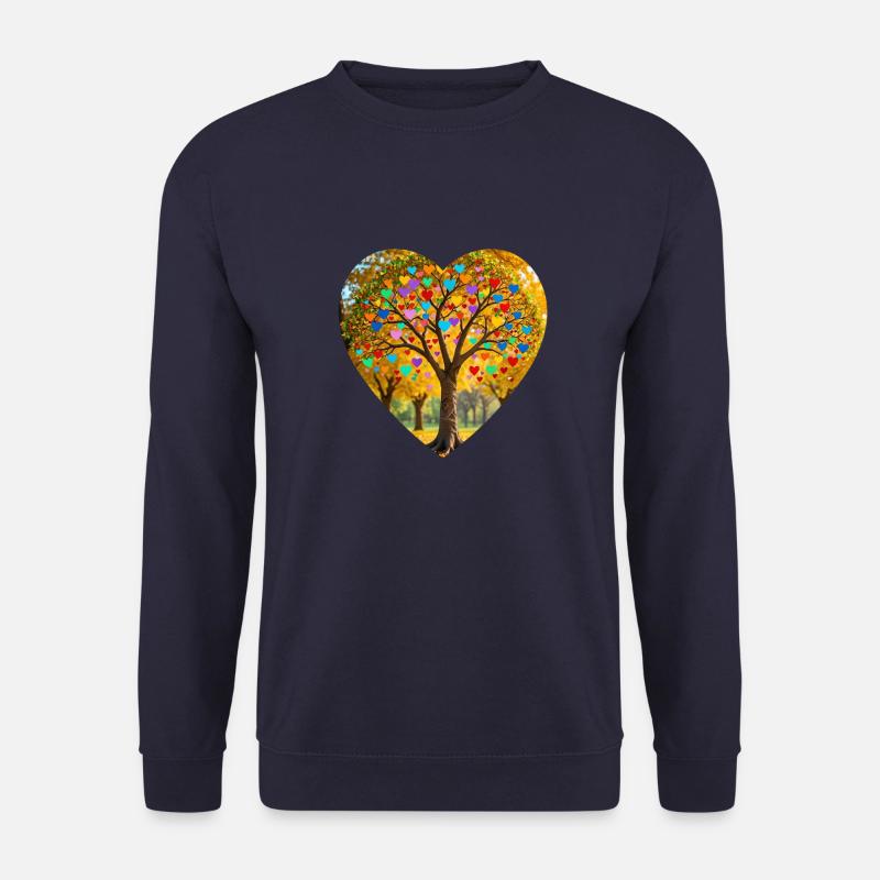 Baum mit Herzblättern - Unisex Pullover - Navy