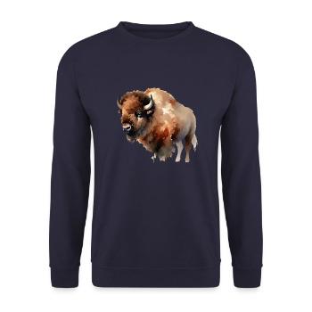 Bison Paint - Unisex Sweatshirt - navy - Front - Alina (178cm) & Michal (187cm)