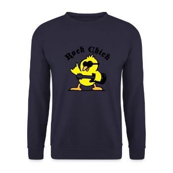 rock_chick_weiss_3c - Unisex Sweatshirt - navy - Front - Alina (178cm) & Michal (187cm)
