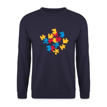 Puzzle - Unisex Sweatshirt - navy - Front - Alina (178cm) & Michal (187cm)