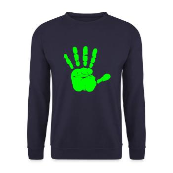 gruene abstrakte hand - Unisex Pullover - Navy - Vorne - Alina (178cm) & Michal (187cm)