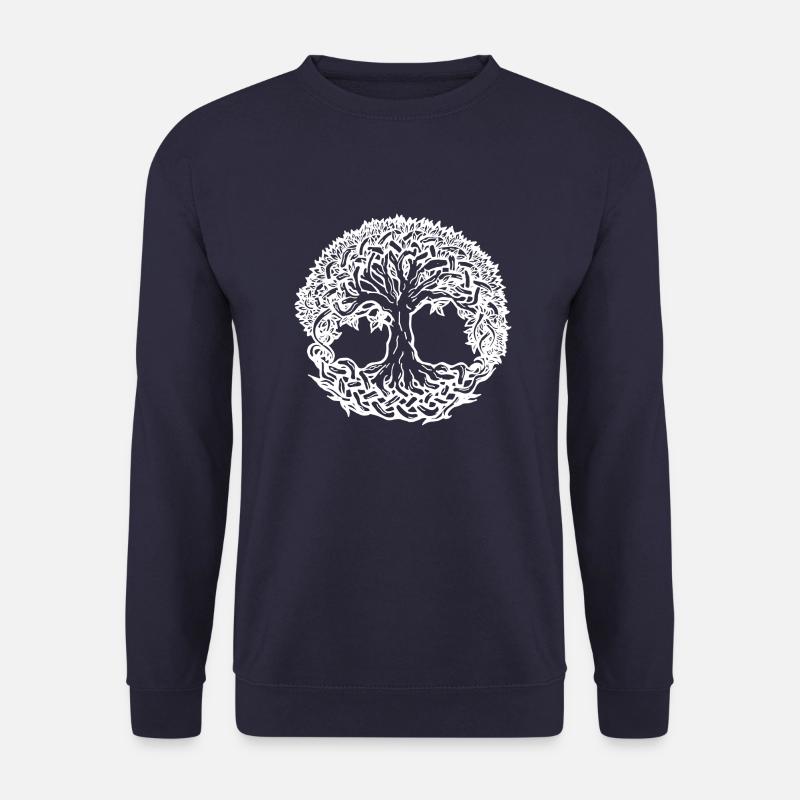 Lebensbaum Boho Weiß Natur Keltisch Geschenk norse - Unisex Pullover - Navy